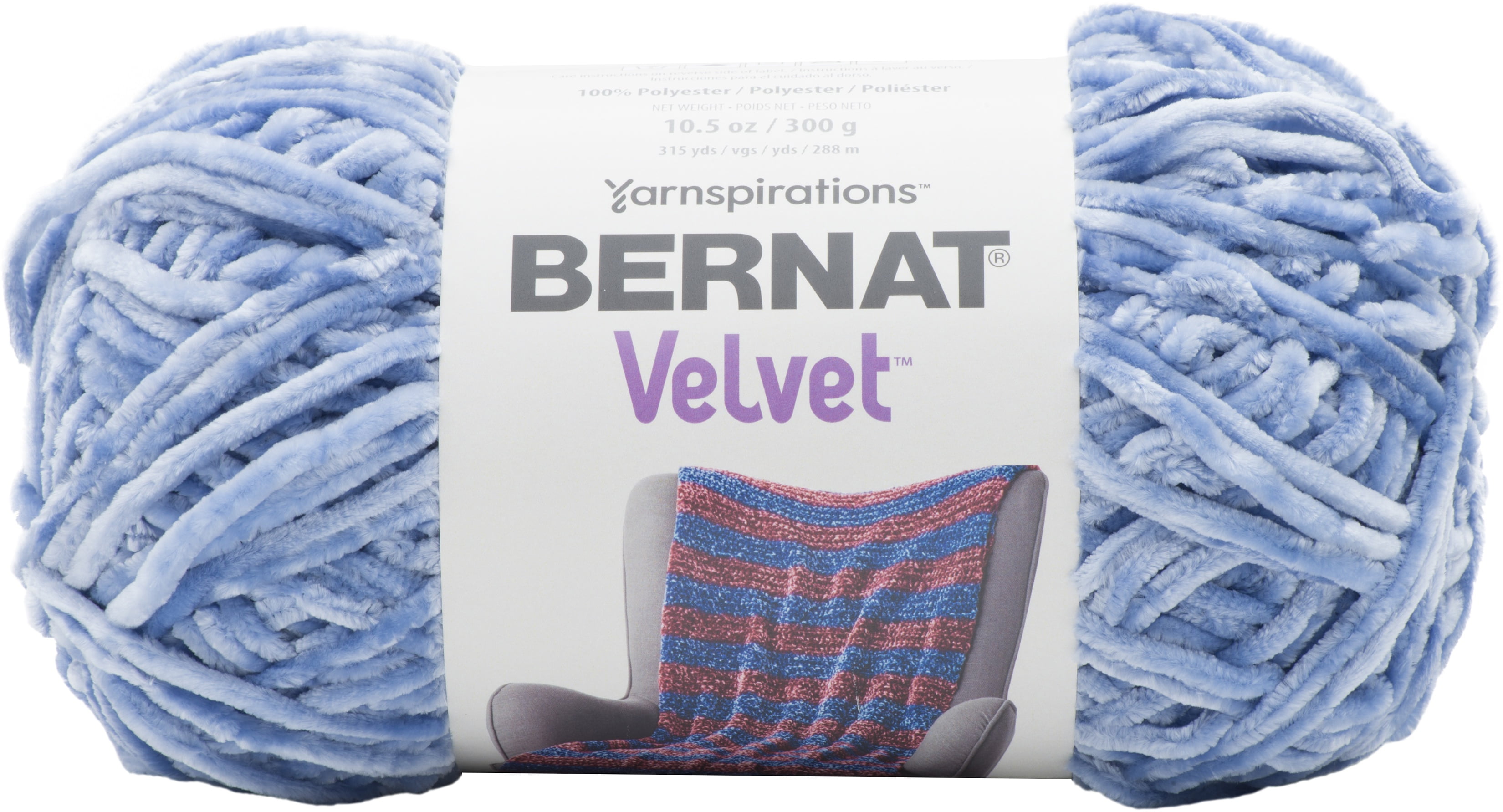 Bernat Polyester Velvet Yarn (300g/10.5 oz), Smokey Blue