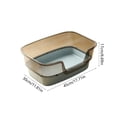 thumbnail image 3 of HWRETIE Semi Enclosed High Sided Cat Litter Box Splash Proof Open Top Design Spacious Cat Toilet for Cats Under 10 Pounds Easy Clean Indoor Litter Tray, 3 of 5
