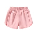 thumbnail image 2 of Fengqque Boys and Girls Cotton Athletic Shorts Soccer Running Active Dry-Fit Kids Gym Workout Performance Solid Color Shorts Pink 7-8 Years, 2 of 6
