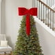 thumbnail image 5 of Adorno colgante de árbol de terciopelo de Navidad | Decoración de colgante con lazo de poliéster rojo | 28x12cm, 30x60cm, 40x60cm | Decoración duradera y festiva para ventanas | Acento navideño, 5 of 6