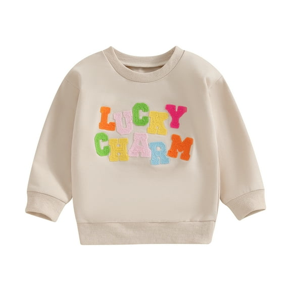Bagilaanoe Toddler Baby Girl Boy Casual Sweatshirt Long Sleeve Letter Embroidered Pullover 18M 24M 3T 4T 5T 6T Kids Loose Tee Tops