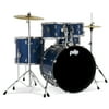 PDP Center Stage Complete Drum Set with Cymbals Throne, Royal Blue Sparkle