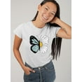 thumbnail image 2 of Half Butterfly Half Daisy T-Shirt Women -Image by Shutterstock, Female XX-Large, 2 of 4