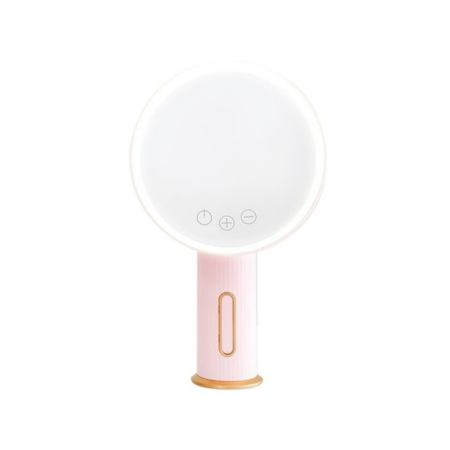 3 Color LED Makeup Mirror With Light Storage Makeup Lamp Desktop Rotating Vanity Mirror Round Shape Cosmetic Mirrors For Bedroom ,Widely Use