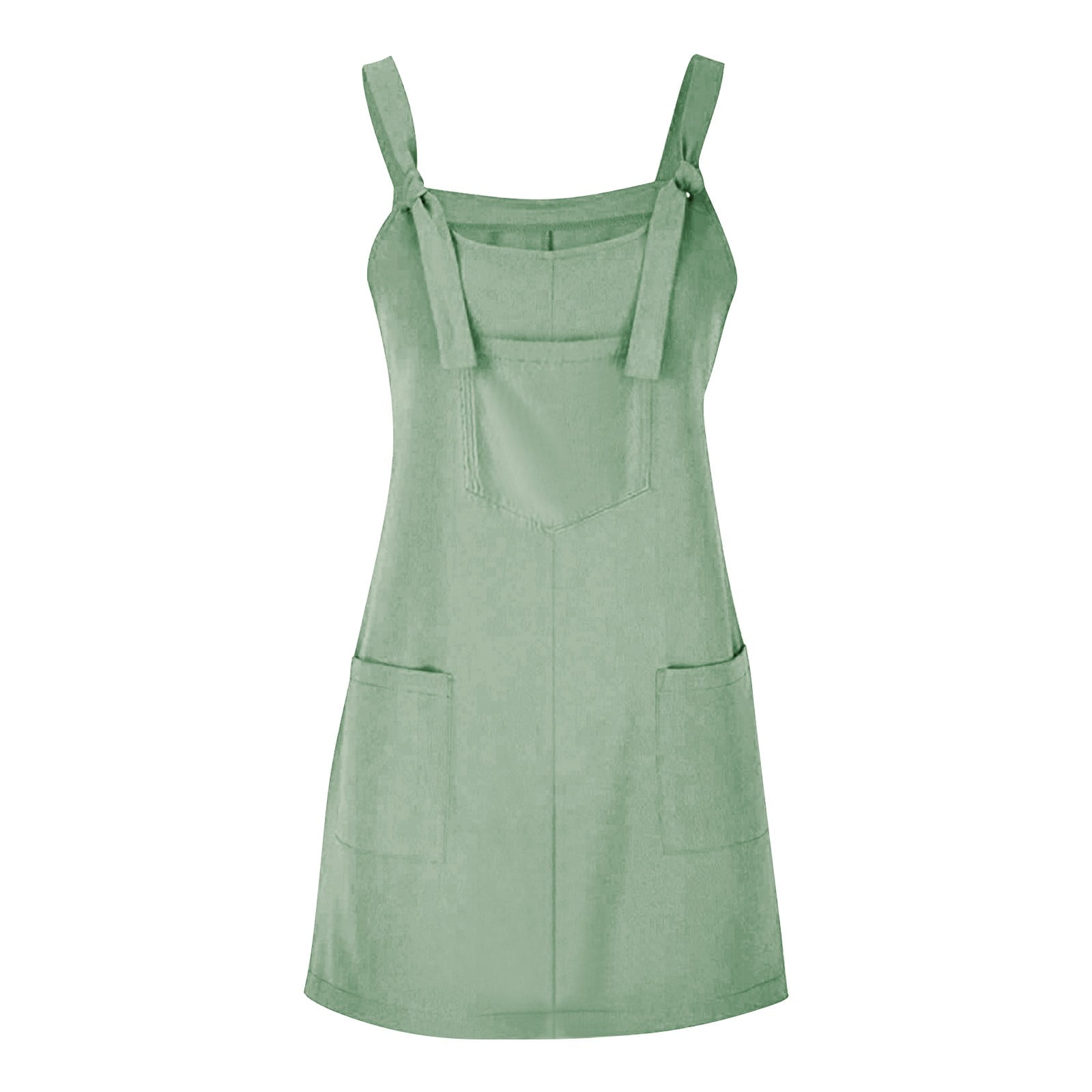 iOPQO Overalls Women Womens Dresses Women Soild Pinafore Square Apron Garden Work Pinafore Dress Suspender Dress Casual Dresses For Women Army Green L