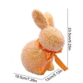 thumbnail image 3 of Adorno de conejo de Pascua – Conejo de pie, espuma, multicolor, 9,25" de alto, lazo brillante, detalle de mesa, decoración de vacaciones de primavera, 3 of 6