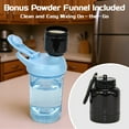 thumbnail image 5 of Protein Shaker Bottle with Mixing Net, 14 oz, 1 Pack with Powder Container and Funnel, Leak-Proof Lid, Wide Mouth, BPA Free, Heavy Duty PET Material, Blue, 5 of 10