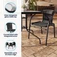 thumbnail image 4 of Flash Furniture 28'' Square Glass Metal Table with Black Rattan Edging and 2 Black Rattan Stack Chairs, 4 of 13