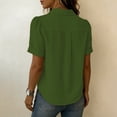 thumbnail image 6 of Horkkom Button Down Shirts for Women Summer Linen Short Sleeve Tops Dress Business Work Casual Tops XL, 6 of 10
