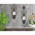 thumbnail image 4 of Candelabros de pared para sala de estar, 2 uds., apliques de velas de Metal para velas ligeras de té de pilar, 4 of 5