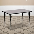thumbnail image 4 of 30''W x 72''L Rectangular Grey Thermal Laminate Activity Table - Standard Height Adjustable Legs, 4 of 6