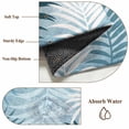 thumbnail image 6 of Round Area Rugs 3Ft, Blue Teal Palm Leaves Washable Rug for Entryway, Hallway, Summer Botanical Tropical Leaf Non Slip Area Rugs Low Pile Carpet for Home Decor, 6 of 8