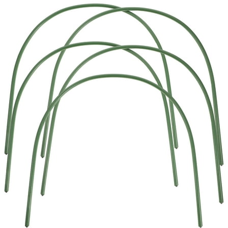 LULULION 5Pcs Garden Hoops Steel Arch Holders Green for Home Use Plant Cover Support