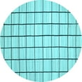 thumbnail image 1 of Ahgly Company Indoor Round Solid Light Blue Modern Area Rugs, 5' Round, 1 of 4