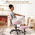 thumbnail image 2 of OMNIBERG Ergonomic Cross Legged Office Chair, Criss Cross Desk Chair ADHD Meditation Yoga Seat with Adjustable Height, Lumbar Support and Footrest, Kneeling Chair with Wheels, Pink, 2 of 7