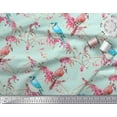 thumbnail image 3 of Soimoi Green Moss Georgette Fabric Red Berries & Bulbul Bird Print Fabric by the Yard 44 Inch Wide, 3 of 3