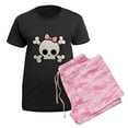thumbnail image 5 of CafePress - Cute Skull Girl Women's Dark Pajamas - Women's Short Sleeve Print T-Shirt and Pants Dark Cotton Pajama Set, 5 of 7