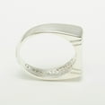 thumbnail image 3 of LBG British Made 18k White Gold Natural Sapphire Mens Band Ring - 25 size options - Size 7.25, 3 of 6
