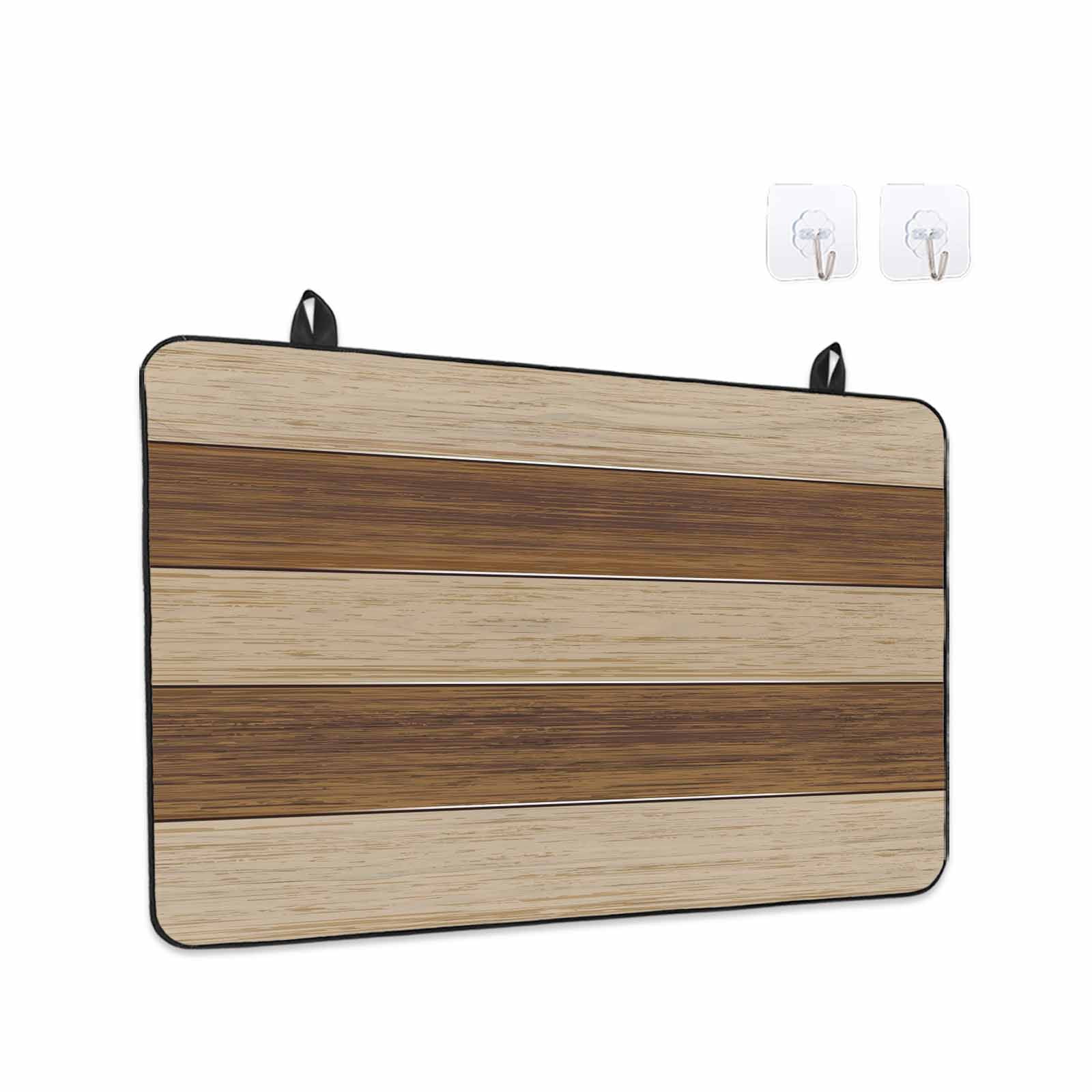 Brown Wood Grain Stove Top Cover for Electric Stove, Heat-proof & Non Slip Glass Top Stove Cover Protector, Ombre Rustic Retro Wooden Plank Kitchen Flat Cooktop Rubber Mat 24x21 Inches