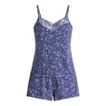 thumbnail image 5 of Joyspun Women’s Dreamy Soft Collection Lace Trim Knit Cami and Shorts Pajama Set, Sizes XS to 3X, 5 of 6