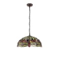 thumbnail image 2 of CHLOE Lighting EMPRESS Tiffany-style Blackish Bronze 3 Light Hanging Pendant 18" Wide, Red And Yellow, 2 of 5