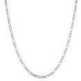 thumbnail image 3 of Luxurman 14k 24" White Solid Gold 4.5mm Diamond Cut Classic Figaro Chain Necklace with Lobster Clasp, 3 of 3