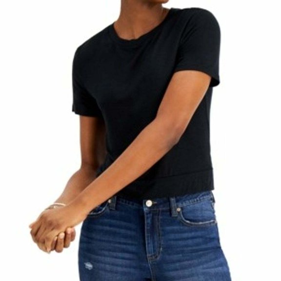 *Self Esteem Juniors' Tie-Back Top- Black Large