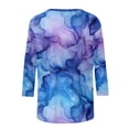 thumbnail image 3 of Cilsoka Summer Shirts for Women 2026, Womens 3/4 Length Sleeve Tops Casual Floral Print Summer Tops for Women Loose Fit Three Quarter Length Sleeve Blouse, Graphic Trendy Tees, 3 of 4