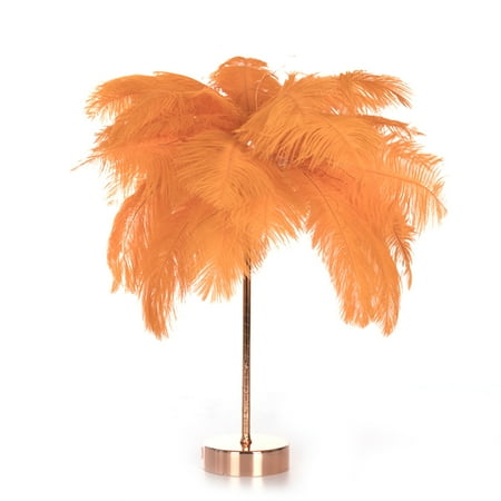 

Feather Bedside Lamp DIY Feather Lampshade Night Light Wedding Modern Home Decor