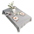 thumbnail image 2 of Mantel con borlas, impermeable, resistente al aceite, de algodón y lino, decorativo, rectangular, gris, 2 of 12