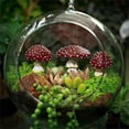 thumbnail image 4 of 3-Pack Red Glow-in-The-Dark Mushroom Figurines, Waterproof Resin Miniature Statues with Landscaping Stakes, Garden decorations Outdoor for Fairy Gardens, Patios, Yard Landscaping, 4 of 9