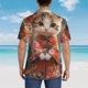 thumbnail image 4 of Fotbe Adorable Kitten In Kimono Camisa Hawaiana para Hombre Unisex – Camisa Casual de Verano con Botones de Manga Corta de Algodón y Lino,Large, 4 of 7