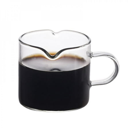 

[Clearance!]Creative Double Mouth Glass Cup Heat-Resistance Transparent Two - Sided Milk Juice Coffee Cup Round Household Breakfast Drinkware Beer Mug with Handle