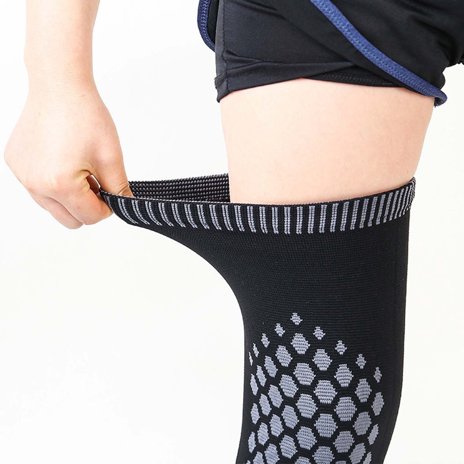 Warm Knee, Women Men Self-Heating Knee Pad, Brace Leg Knee, Wrap Stretchy Thermal Thick Knee, Self Heating Knee Sleeve Brace, Graphene Breathable Knee Pads, Warm Mugwort Knee Pads (Black-L)