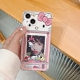 thumbnail image 5 of Funda transparente con patrón de Hello Kitty para iPhone, carcasa suave de TPU con ranura para tarjeta y soporte de bolsillo para modelos 7, 8, 14 Plus, 13, 12, 11 Pro Max, X, XR, XS Max, 5 of 5