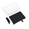 thumbnail image 5 of Dish Rack Drainer 304 Stainless Steel Professional 2 Tier Dish Drying Drainer Rack Large Capacity with Microfiber Mat Kitchen Utensil Holder, 5 of 5