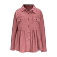 thumbnail image 3 of ShomPort Womens Casual Shirt Jacket Corduroy Dressy Loose Lapel Collar Button down Lightweight Cardigans Shackets, 3 of 7