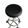 thumbnail image 1 of 33cm Thick Elastic Barstool Seat Cushion Cover Cotton Stool Cover Round Chair Protector (Black), 1 of 5