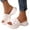 White, variant on Platform Slides for Women Cushioned Slip on Sandals Open Toe Fashion Walking Shoes
