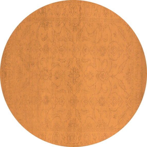Ahgly Company Indoor Round Oriental Orange Industrial Area Rugs, 3' Round