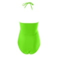 thumbnail image 4 of Aayomet Swimsuits Color Block Print Swimsuits Criss-Cross Back V Neck Bathing Suits Athletic Padded Athletic Training Swimwear,Green S, 4 of 4