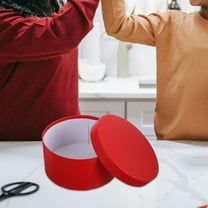 MLINS Red Round Flower Gift Box for Wrapping Various Items and Special Occasions Spacious Paper