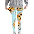 thumbnail image 5 of Girls Halloween Leggings Cute Pumpkin/Ghost/Bats Graphic Printed Soft Stretchy Jeggings Pants Holiday Outfits (5 Years, Style #G), 5 of 7