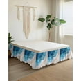 thumbnail image 2 of Ocean Beach Bed Skirt Queen Size 18" Drop Blue Gradient Waves Summer Coastal Ruffled Wrap Around Bed Skirts Adjustable Elastic Bedskirt Dust Ruffle for Queen Size Bed, 2 of 7