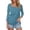 Light Blue, variant on Hauaitttt Women's 3/4 Sleeve Shirts Square Neck Color Block Summer Tops Dressy Casual Ladies Blouses Tops Womens Compression Shirt T Shirts Womens Loose Casual Tee Women Short Sleeve Sports Shirts