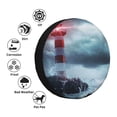 thumbnail image 4 of Goofa Lighthouse in a Stormy Sea Pattern Universal Tire Cover for Jeep, SUV, Truck, and Trailer – Waterproof, UV-Resistant,Easy to Install, Fits 14"-17" Tires-17 inch, 4 of 6