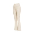 thumbnail image 3 of MXUIKV Leggings Pants for Women Slim Fitted Micro Flare Stretchy Elastic High Waist Yoga Trousers(X-Large,White), 3 of 5