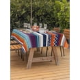 thumbnail image 2 of Modern Bohemian Outdoor Tablecloth - 52x70 Inch Rectangle Dining Table Cover, Minimalist Abstract Boho Paisley Orange Red Waterproof Outdoor Table Cloth with Umbrella Hole & Zipper for Picnic/Patio, 2 of 7