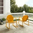 thumbnail image 2 of Afuera Living 2-piece Metal Outdoor Rocking Chair Set in Orange, 2 of 11