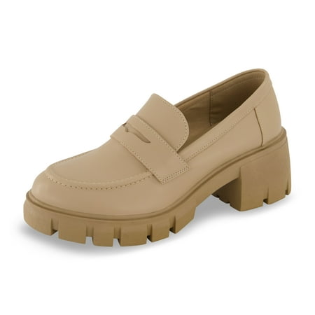 

CUSHIONAIRE Women s Pierce Casual Slip-on Lug Sole Loafer +Memory Foam